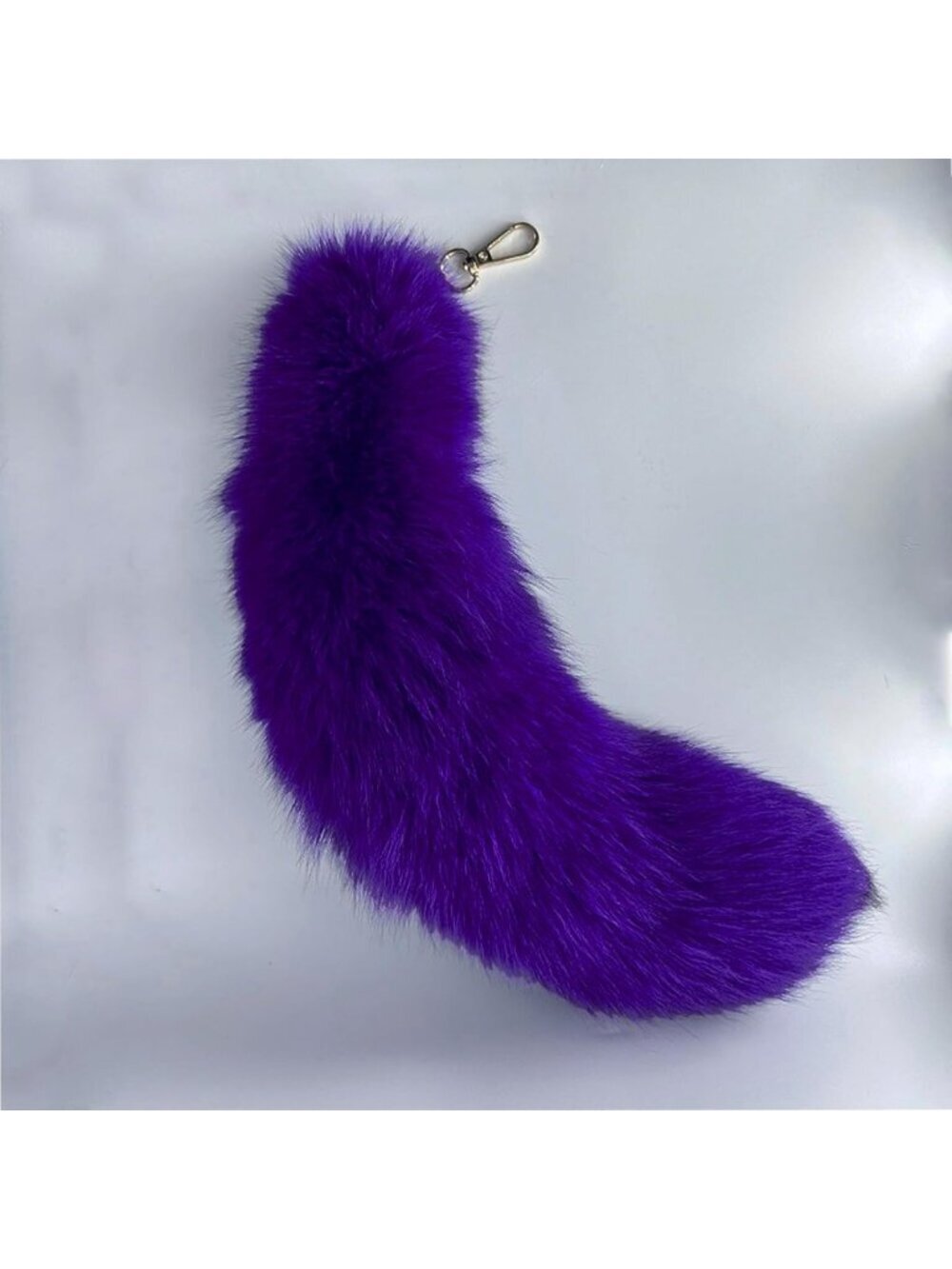 Women's Purple Pendant Cosplay Costume Halloween Furry Tails Keychain Handbag - Picture 2 of 6
